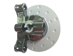 Technic, Steering Axle with 2 Pin Holes and 2 Arms with Axle Holes with Slots with Light Bluish Gray Wheel Hub 3 Pin Holes Round 23801 / 35189, Black (23801c03)