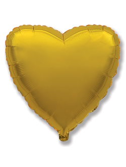 Шар (18''/46 см) Сердце, Золото
