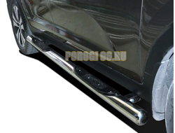 Порог труба с проступью d76 для Kia Sportage (2010-2015)