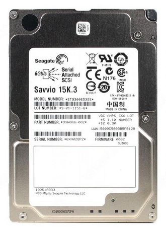 Жесткий Диск Seagate 2.5 Savvio 15K.3 ST9300653SS 300Gb (U600/15000/64Mb) 6G SAS