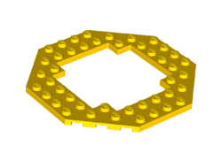 Plate, Modified 10 x 10 Octagonal with 6 x 6 Open Center, Yellow (6063 / 606324 / 6264055)