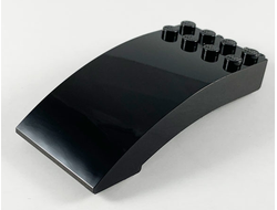 Windscreen 8 x 4 x 2 Curved with Locking Dual 2 Fingers, Black (46413 / 4294691 / 6273703 / 6301929)