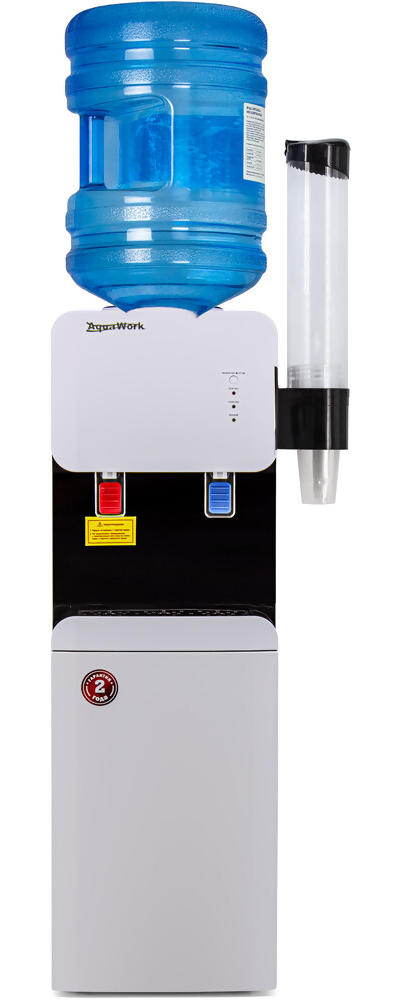 Кулер для воды Aqua Work 105-LDR бело-черный, с нагревом и электронным охлаждением
