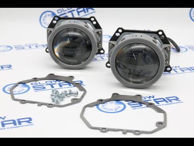 Набор Bi-Led линз Kia Magentis 2 MG (2005 - 2010) Aozoom A3+ MAX 2020 Intelligent New с переходными рамками (ремкомплект)