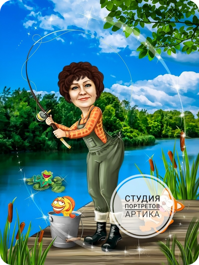 Портрет в Стиле Шарж 1 Человек