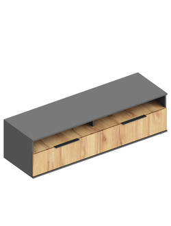 Тумба ТВ "Моника" 1600х500х450  темно серый/дуб золотой