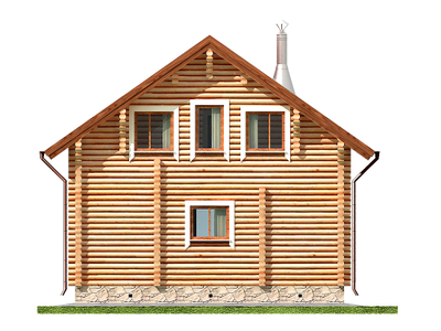 Гостевой дом с тремя комнатами и баней из бревна ДБ-17, площадь 91 м2