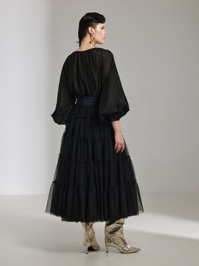 Эффектная юбка миди