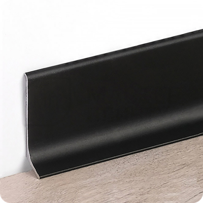 Плинтус алюминиевый ПЛ 60, высота 60мм. длина 3м. цвет черный муар