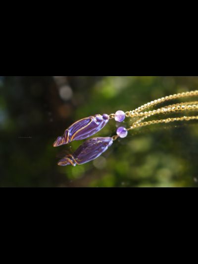 Фарфоровый комплект украшений "Тайна Восточной Колдуньи" с натуральными аметистами