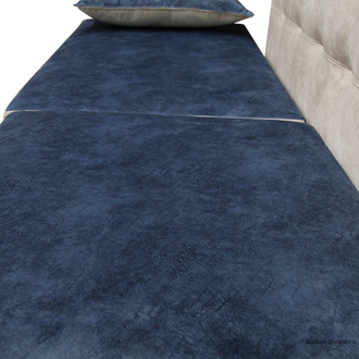 Кушетка Лилия, Синяя/Слоновая кость Правая