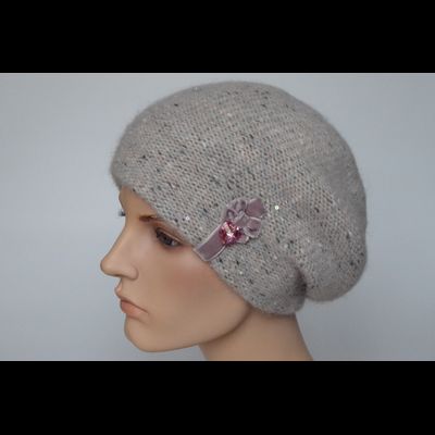 Лиловый меланжевый берет и шарф Vizio Италия 6926