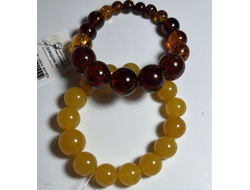 Браслет шары из натурального янтаря