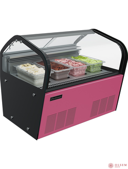 Витрина для мороженого Carboma I60 VL 0,8-1 JOY красная
