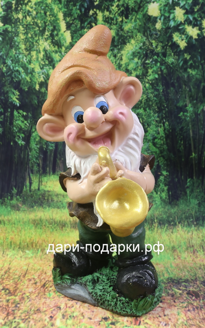 Гном музыкант с саксофоном 42*22см   1,5кг   полистоун Россия  2376//091036-1