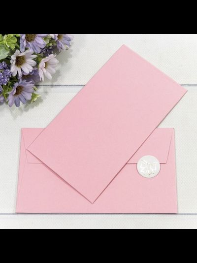 Конверт подарочный (розовый), 16,9*9,4см