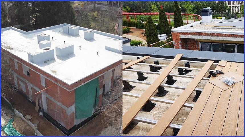 Кровельная система и сборка террасного настила из декинга