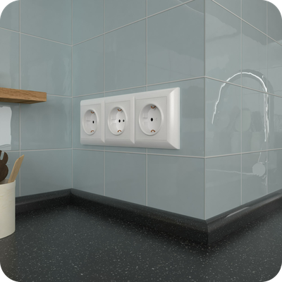 Акриловый плинтус бордюр на столешницу BNV ПШ24 черный 1