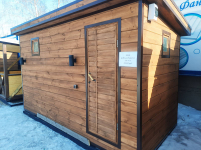 Баня 2*4 м, крыша 1 скат, топка внутри