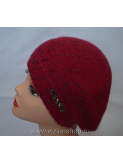 Красный женский вязаный берет италия Vizio купить в магазине женских беретов и шапок