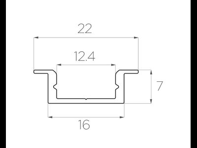 Алюминиевый профиль 4L-2206-BL-V Black | Черный ANOD