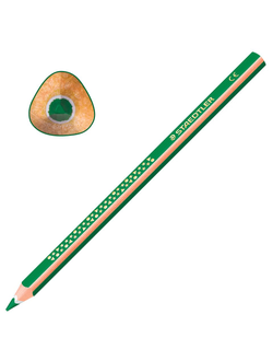 Карандаш цветной утолщенный STAEDTLER "Noris club", трехгранный, грифель 4 мм, зеленый, 1284-5, 6 штук