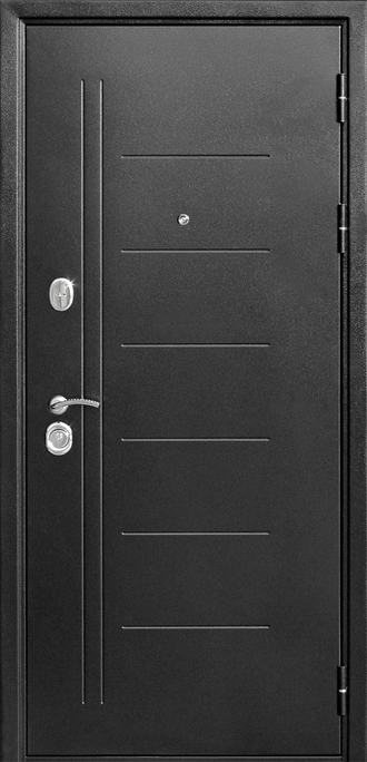 Металлическая входная дверь "Троя 10 см Серебро Лиственница беж Царга"