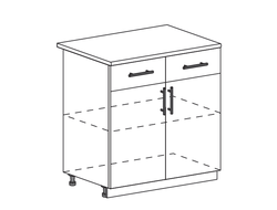 ШН1Я 800 Шкаф нижний 2-дверный с 2 ящиками