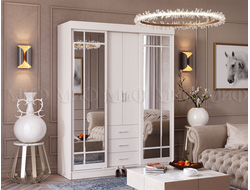 Шкаф-купе Маэстро 1,7м с зеркалом, белый