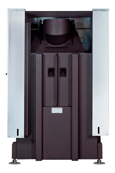 Каминная топка Дельта 800 RB два стекла правая принтинг черный шамот, Экокамин (Россия)