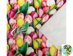 Бумага глянцевая «Тюльпаны с 8 марта», 70*100 см