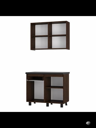 Лофт 1 м кухонный гарнитур Крафт/Венге столешница 38 мм черный мрамор