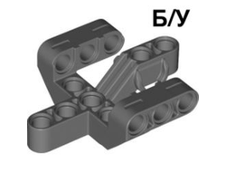 ! Б/У - Technic, Liftarm, Modified Fork 5 x 6 x 2 Perpendicular with 3 Fingers, Dark Bluish Gray (19086 / 6102645) - Б/У