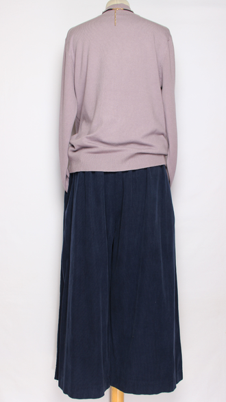 БРЮКИ-ЮБКА  вельветовые "СКЛАДКА СПЕРЕДИ" синие р.48-52