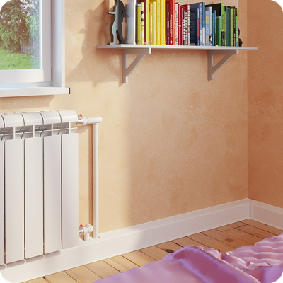 Плинтус для труб отопления ПВХ Smartprofile Aqua 37 для труб до 25мм.