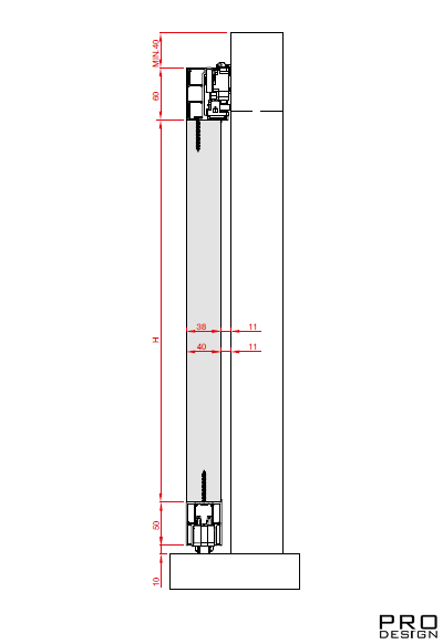 Раздвижная система Magic EQUAL для двери 68-110см до 40кг (черный анод.) (38-40 мм)