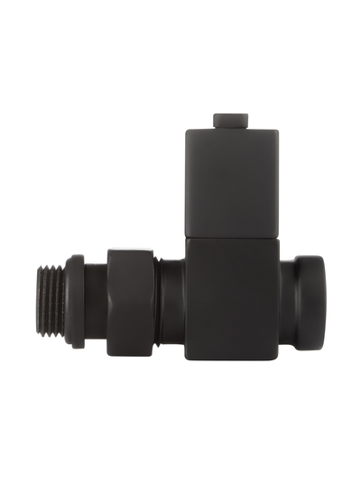 Набор дизайн-вентилей Royal Thermo CUBE, прямой (чёрный) 1/2"