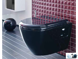 Чаша унитаза Creavit TP325-00SI00E-0000 Terra, с функцией биде, черная, подвесная в магазине Marysя