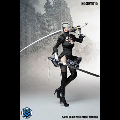 Андроид 2B из игры Nier: Automata КОЛЛЕКЦИОННАЯ ФИГУРКА 1/6 Cosplay Sexy Robot Head Sculpt + Costume Set + Body (SET015) - SUPER DUCK