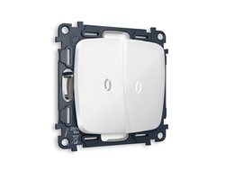 Выключатель 2-кл с подсветкой 5600K Белый глянец - Ambrella Volt - OMEGA