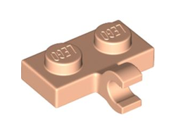 Plate, Modified 1 x 2 with Clip on Side Horizontal Grip, Light Nougat (11476 / 6343511)