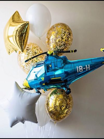 Сет воздушных шаров с вертолётом для него &quot;Тебе&quot;