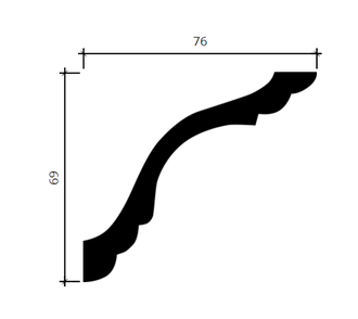 Карниз 1.50.102 - 69*76*2000мм