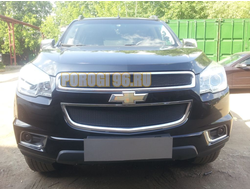 Защита радиатора Chevrolet Trailblazer 2013- (2 части) black PREMIUM
