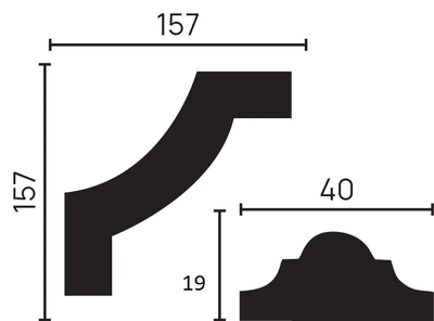 Угловой элемент DECOR-DIZAYN C1-DD002 к молдингу DD002, из дюрополимера, под покраску, 4шт