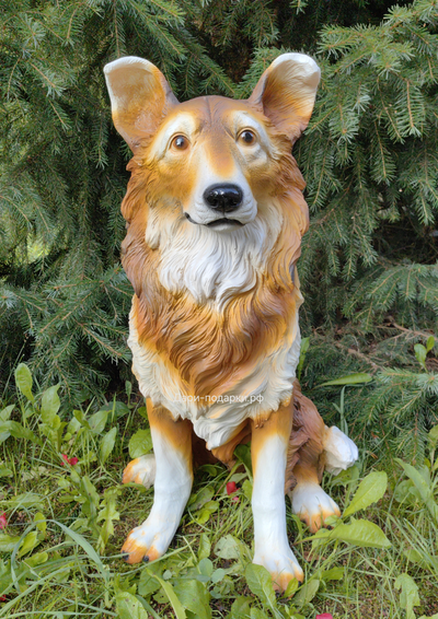 КОЛЛИ - садовая фигура 58*42см  3кг   экологичный полистоун Россия  3049/012211*  Не боится влаги и перепадов температур.