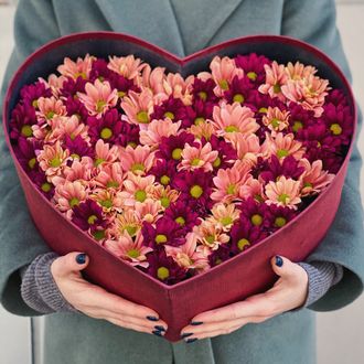 Доставка цветов в Волгограде - FLOWER34.RU - Коробка-сердце "Моей ненаглядной"