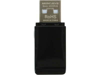 Адаптер WI-FI  Mercusys MW300UM Черный