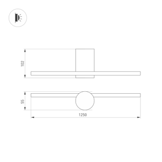 Светильник Arlight SP-VINCI-M-S1200x55-12W (BK, 110 deg, 230V)
