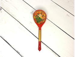 Деревянная столовая ложка Хохлома новая 190*60 мм золотой фон